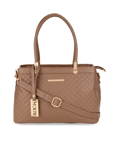 

Rocia Brown Textured PU Structured Shoulder Bag with Quilted