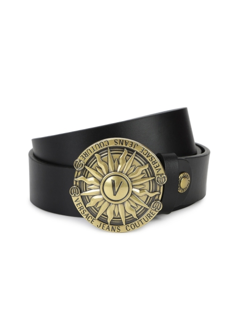 

Versace Jeans Couture Men Black Sun Buckle Leather Belt