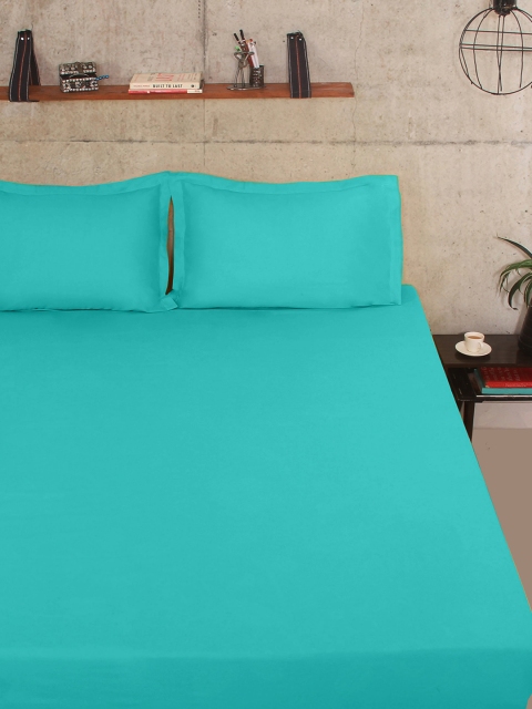 

Portico New York Sea Green Cotton 144 TC Double Bedsheet with 2 Pillow Covers