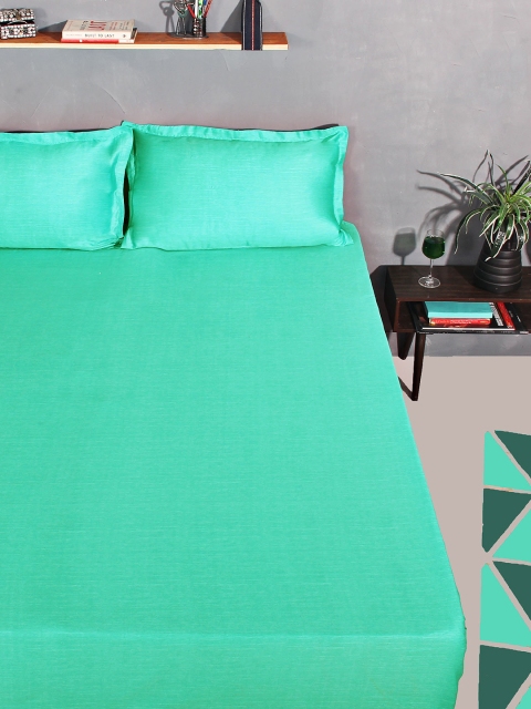 

Portico New York Sea Green 210 TC Fine Cotton Double Bedsheet with 2 Pillow Covers