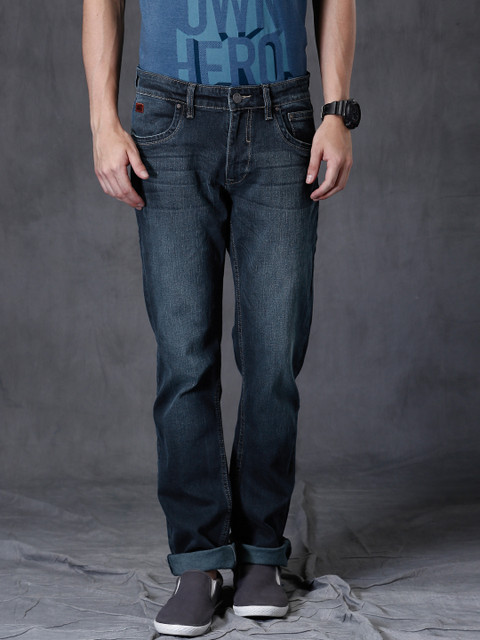 

WROGN Men Blue Slim Fit Mid Rise Clean Look Jeans