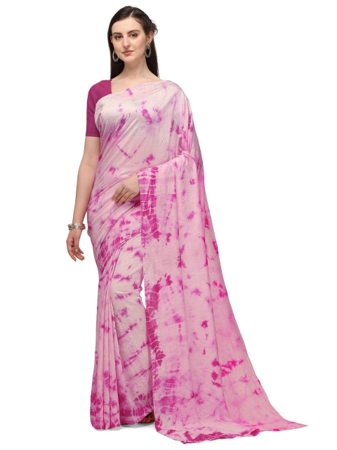 

Iris Pink Tie and Dye Silk Blend Banarasi Saree