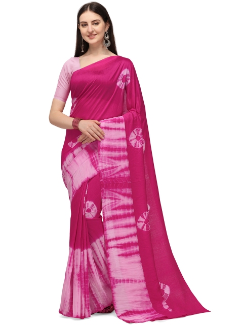 

Iris Pink Tie and Dye Silk Blend Banarasi Saree