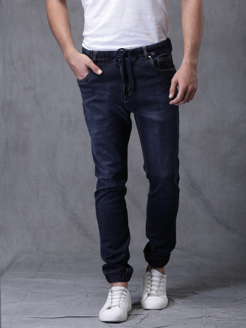 

WROGN Men Blue Slim Jogger Mid-Rise Clean Look Jeans