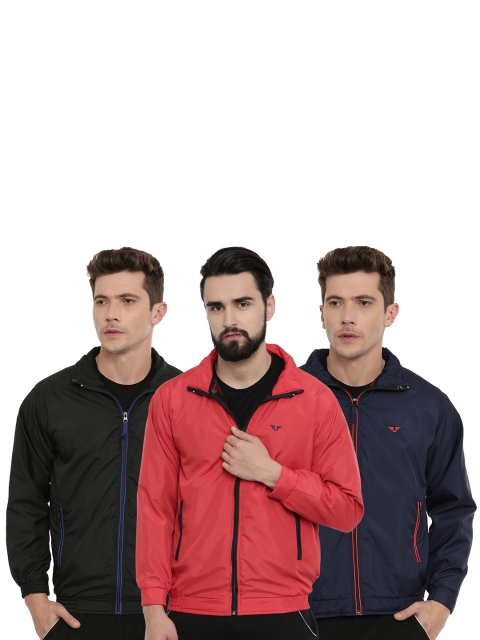 

UNSULLY Men Multicoloured Geometric Windcheater Bomber Jacket, Multi