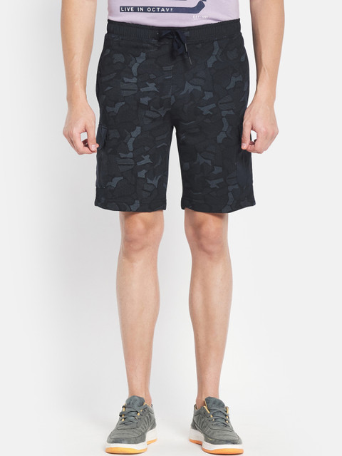 

Octave Men Navy Blue Printed Shorts
