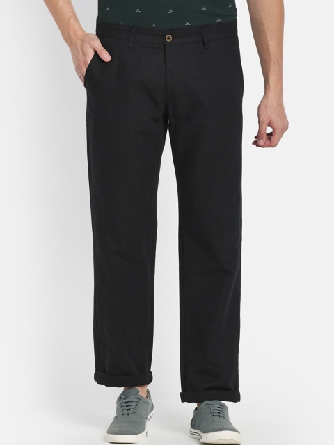 

Octave Men Black Solid Cotton Trousers