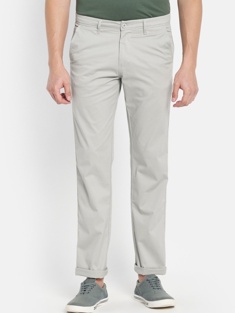 

Octave Men Grey Solid Cotton Trousers