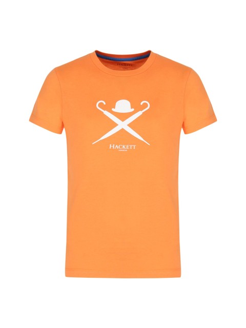 

HACKETT LONDON Boys Orange Printed Cotton T-shirt