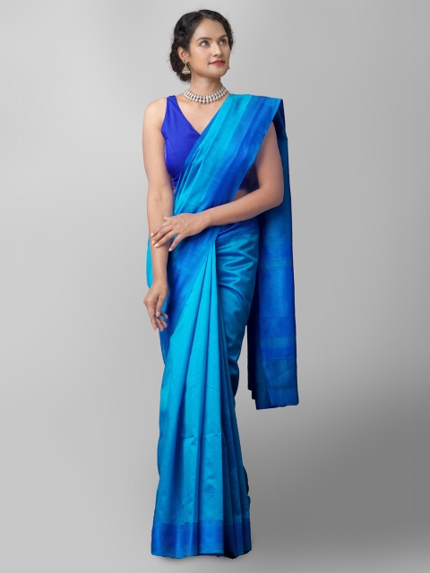 

Unnati Silks Blue Woven Design Silk Cotton Mysore Silk Saree