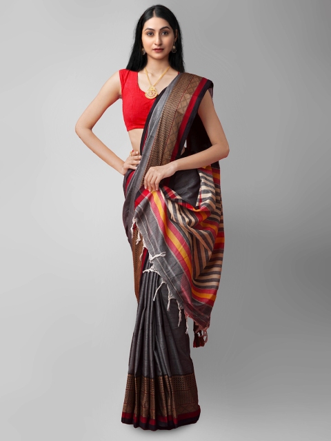 

Unnati Silks Grey & Pink Woven Design Pure Cotton Narayan Peth Saree