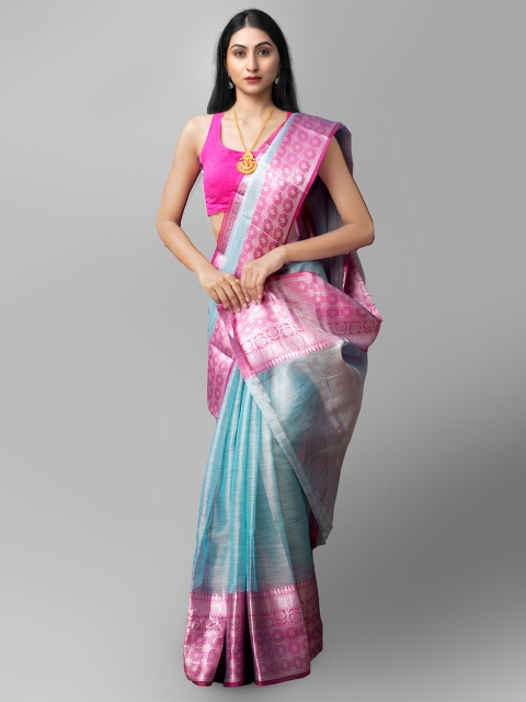 

Unnati Silks Blue & Pink Woven Design Kota Saree