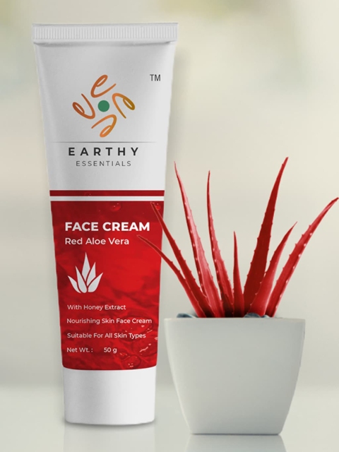 

EARTHY ESSENTIALS Red Aloe Vera Face Cream with Almond Oil 50 g