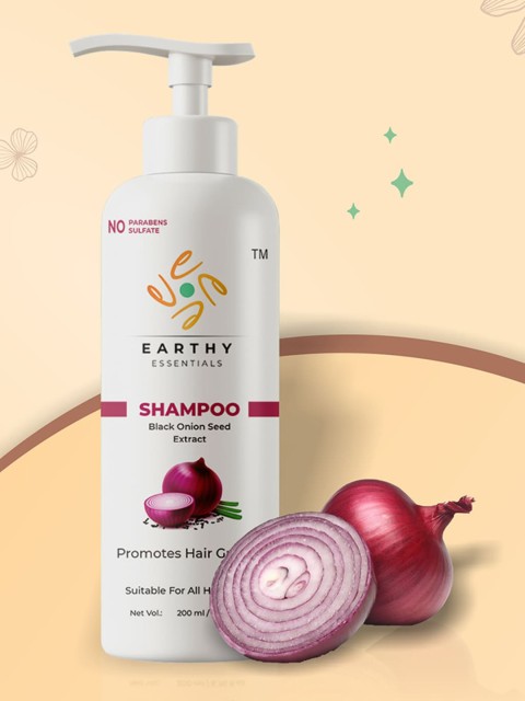

EARTHY ESSENTIALS Black Onion Seed Shampoo with Amla Extract 200 ml, White
