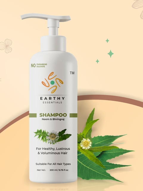 

EARTHY ESSENTIALS Neem & Bhringraj Shampoo with Amla Extract 200 ml, White