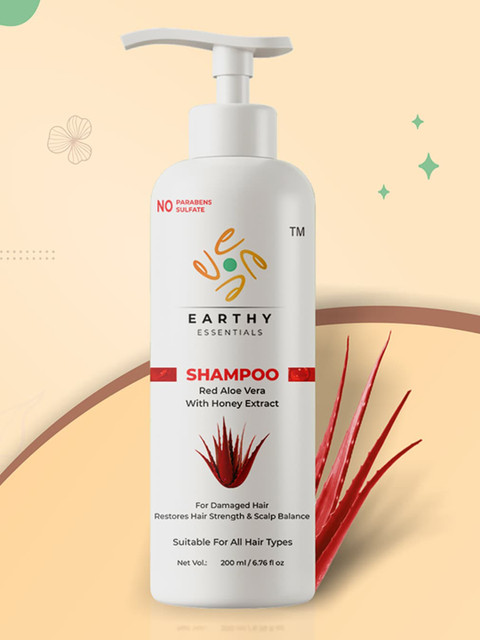 

EARTHY ESSENTIALS Red Aloe Vera Shampoo with Honey 200 ml, White
