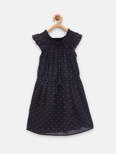 

NYNSH- PlusS Kids Girls Black Printed Cotton A-Line Dress