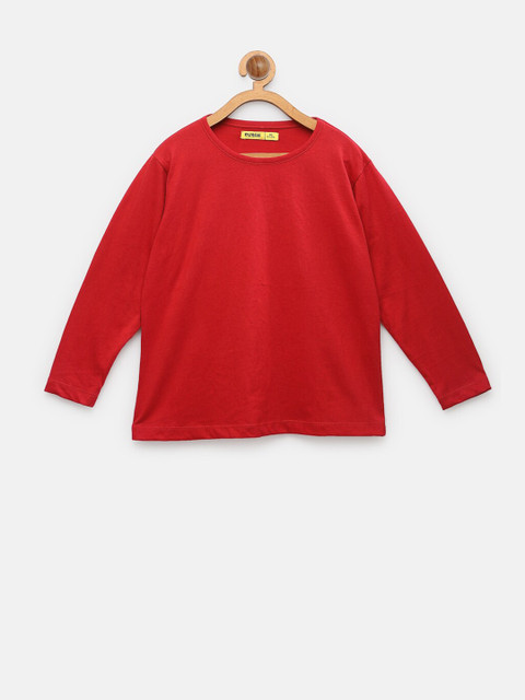 

NYNSH- PlusS Kids Girls Red Cotton T-shirt