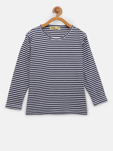 

NYNSH- PlusS Kids Girls White Striped Applique T-shirt