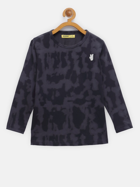 

NYNSH- PlusS Kids Girls Grey Tie and Dye Dyed Cotton T-shirt