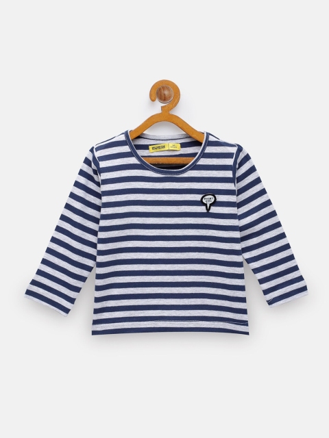 

NYNSH- PlusS Kids Girls White Striped Applique T-shirt