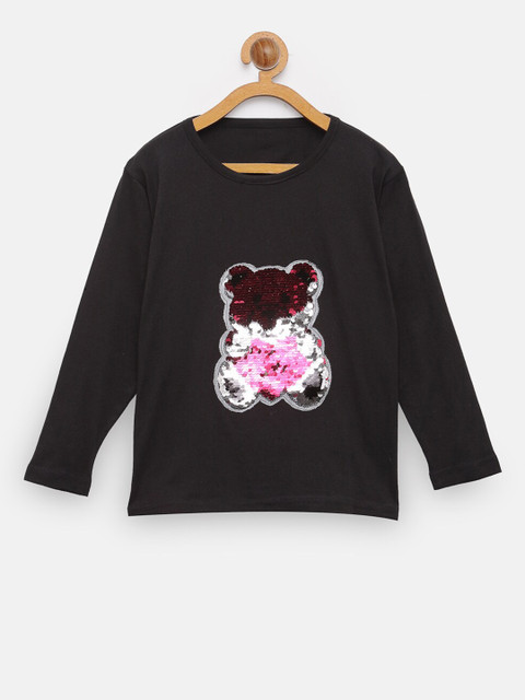 

NYNSH- PlusS Kids Girls Black T-shirt