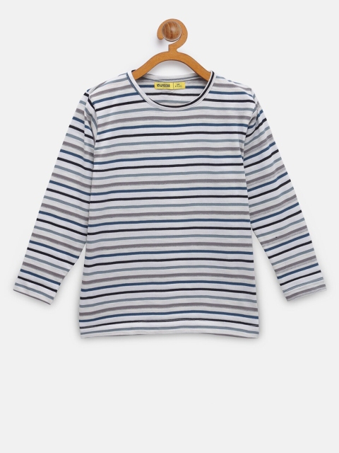 

NYNSH- PlusS Kids Girls Multicoloured Striped Cotton T-shirt, Multi