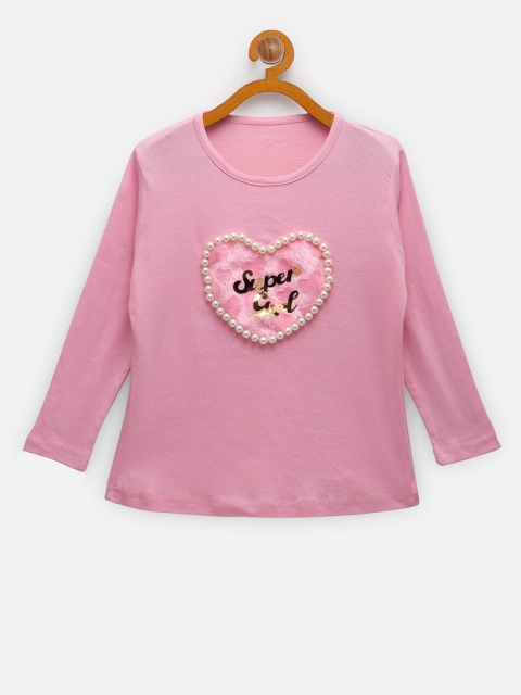 

NYNSH- PlusS Kids Girls Pink Applique T-shirt