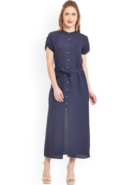 

Kazo Women Shirt-Style Maxi Dress, Blue