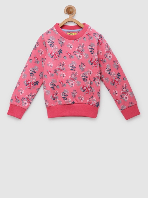 

NYNSH- PlusS Kids Girls Pink Floral Printed Sweatshirt