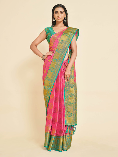 

MIMOSA Women Pink Mysore Silk Saree