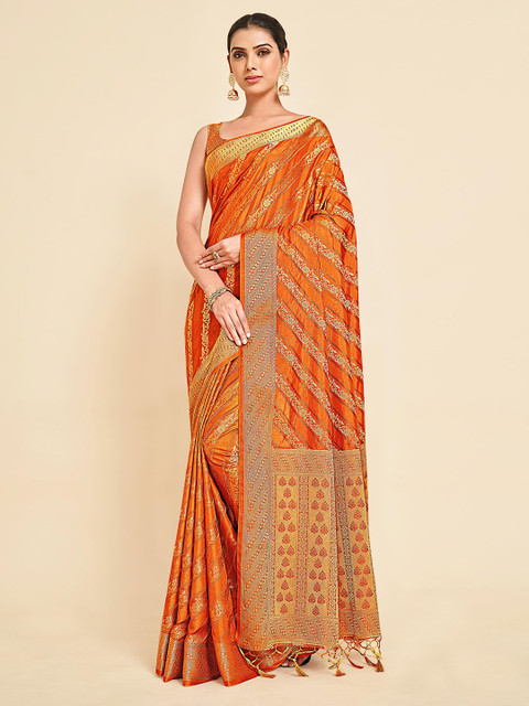 

MIMOSA Orange Kanjivaram Art Silk Saree