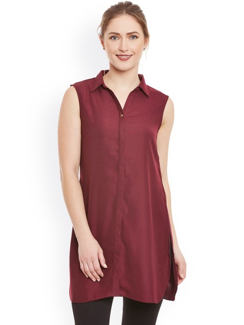 

Kazo Women Maroon Comfort Fit Casual Shirt