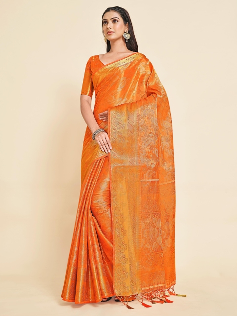 

MIMOSA Women Orange Art Silk Saree