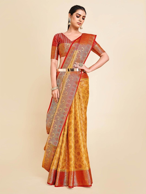 

MIMOSA Women Yellow Art Silk Saree