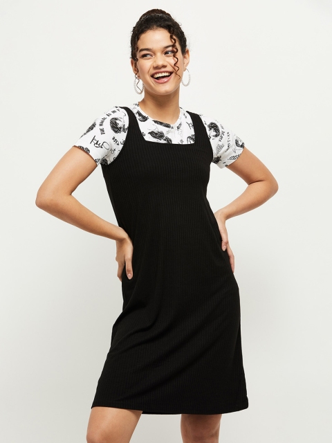 

max Black & White A-Line Dress With T-shirt