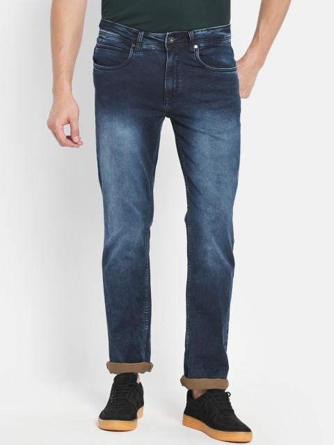

Octave Men Navy Blue Mildly Distressed Light Fade Stretchable Jeans