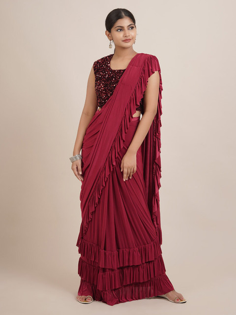 

Pothys Purple Satin Saree