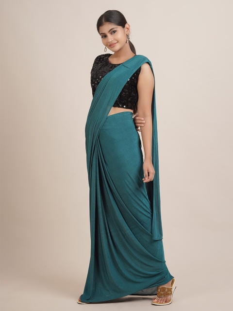 

Pothys Green Satin Ready to Wear Saree