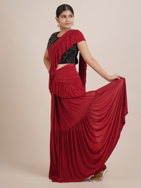 

Pothys Maroon Satin Saree
