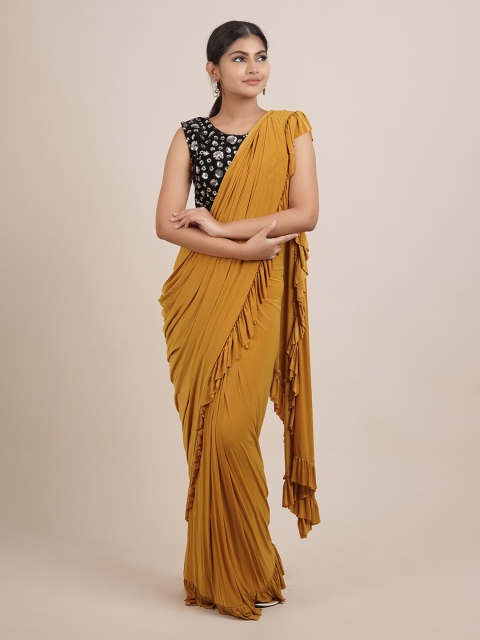 

Pothys Mustard Satin Saree