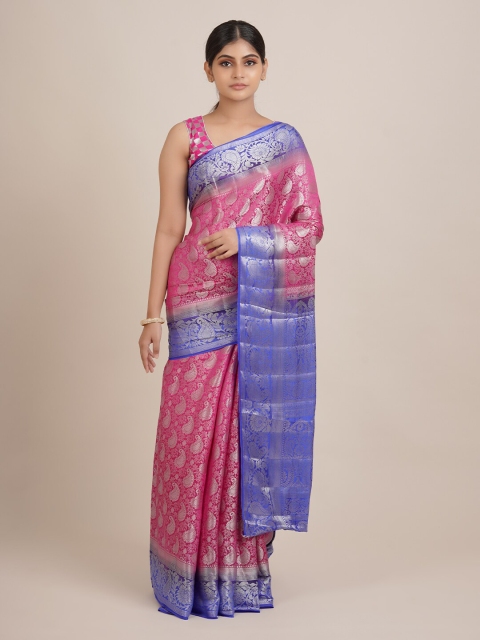 

Pothys Women Pink Ethnic Motifs Woven Design Jute Silk Saree