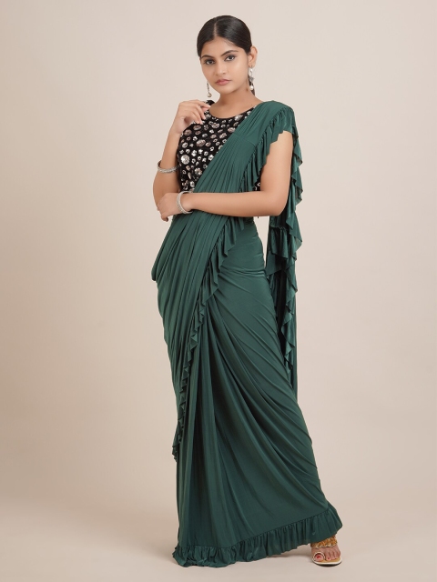 

Pothys Green Satin Saree