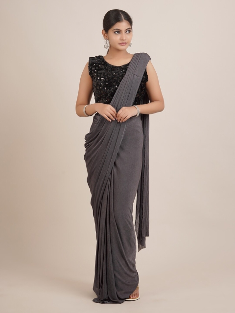 

Pothys Grey Satin Saree