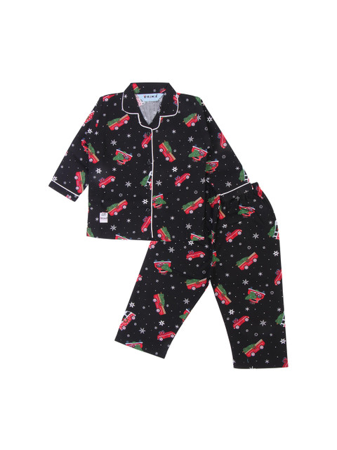 

Enfance Kids Black & Red Printed Night suit