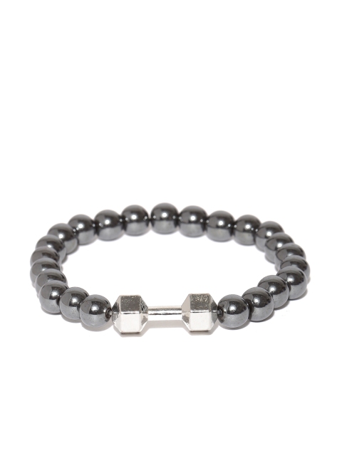 

The Bro Code Unisex Gunmetal-Toned Beaded Bracelet, Metallic