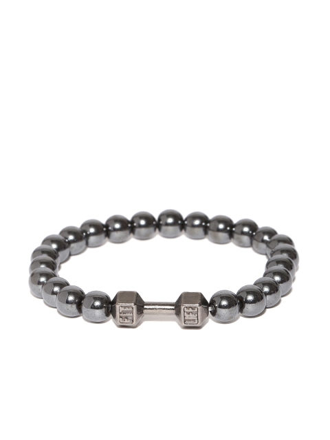 

The Bro Code Unisex Gunmetal-Toned Beaded Bracelet, Metallic