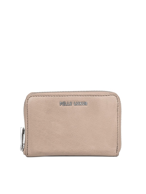

PELLE LUXUR Women Beige Leather Money Clip