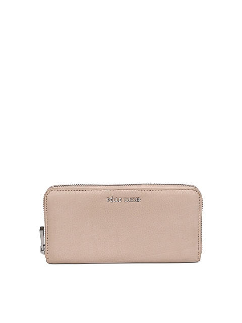 

PELLE LUXUR Women Pink Textured Leather Zip Around Wallet