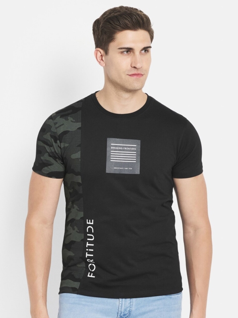 

Octave Men Black Typography Printed T-shirt